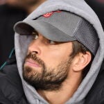 Gerard Piqué, fotografiado en el banquillo durante el encuentro entre el Borussia y el Barça, ayer, en Champions