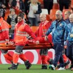 Así abandonó Gayá el estadio de Mestalla tras el partido con el Chelsea
