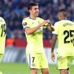 Jaime Mata celebra el tanto del 1-0 ante en Trabzonspor