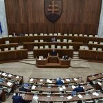 Imagen del Parlamento eslovaco donde se discute hoy la aprobación del anteproyecto de ley de aborto
