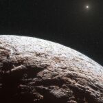 Impresión artística de la superficie del planeta enano Makemake