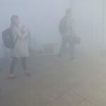Recreación de los niveles de contaminación de varias ciudades en la COP25, en Madrid. En la imagen, la polución de Nueva Delhi