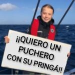 Uno de los numerosos memes que inundan las redes sociales sobre Greta Thurnberg / Twitter