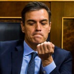 Pedro Sánchez durante la sesión Constitutiva de la XIVLegislatura del Congreso de los Diputados. Elección de la Nueva Presidenta y Constitucion de la Mesa del Congreso / Foto: Alberto R. Roldan