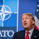 Donald Trump en un momento de la cumbre de Londres