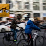 Bicicletas recorren el centro de Madrid para protestar por el uso del coche privado en las grandes ciudades. Foto: Alberto R. Roldán