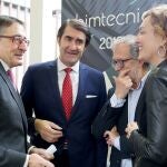 El consejero Juan Carlos Suárez-Quiñones junto a Enrique Cobreros, Manuel Saravia y María Pardo