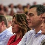 Pedro Sánchez y Susana Díaz en un acto de campaña de 2019