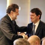 El presidente de la Junta, Alfonso Fernández Mañueco, junto a Mariano Rajoy