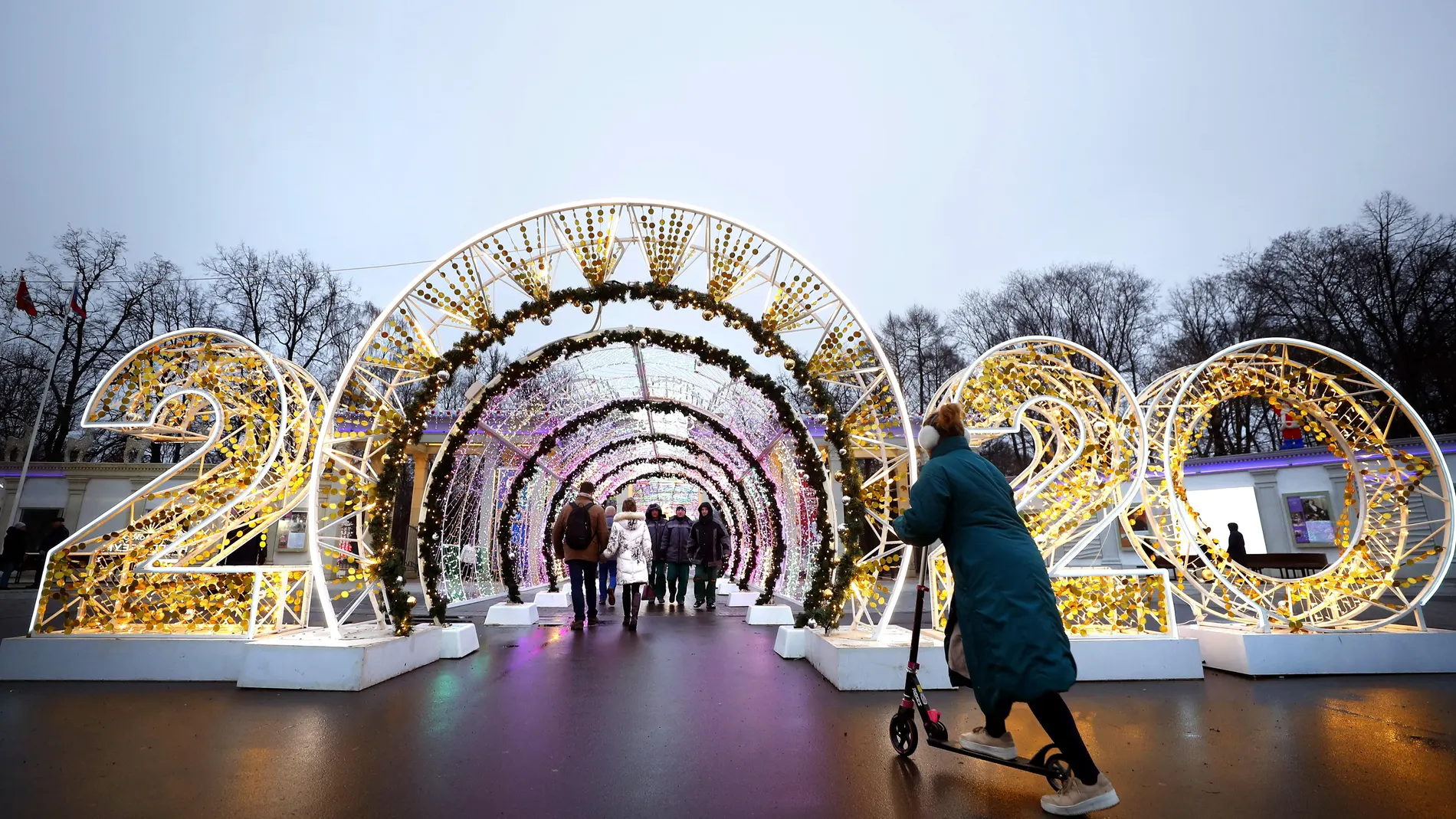 Decoración navideña en Moscú