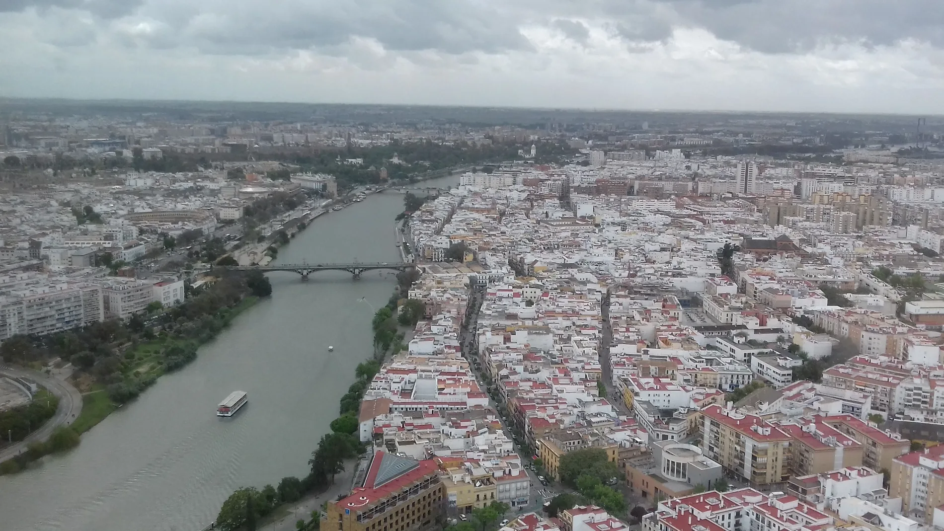 Vista aérea del barrio sevillano de Triana