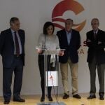 La consejera delegada de Turismo Costa del Sol, Margarita del Cid, en la rueda de prensa que tuvo lugar ayer en la Diputación