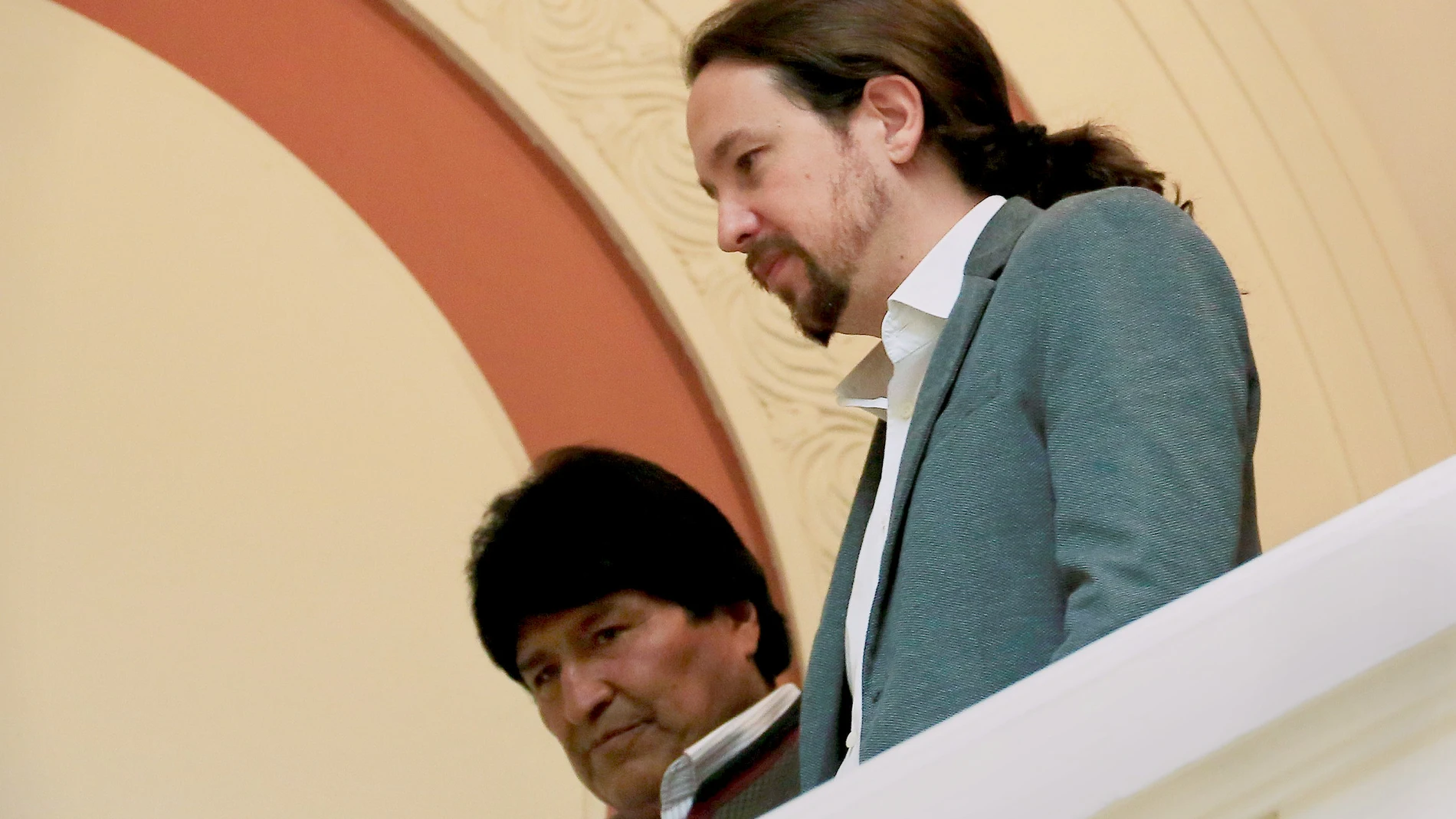 Pablo Iglesias junto a Evo Morales
