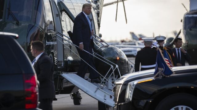 Donald Trump llega al aeropuerto de Miami