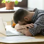 Imagen de un trabajador sobre su portátil