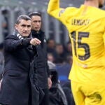 Valverde, durante uno de los partidos del Barcelona esta temporada