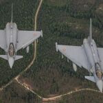 Dos Eurofighter españoles en la misión de la OTAN en el Baltico.