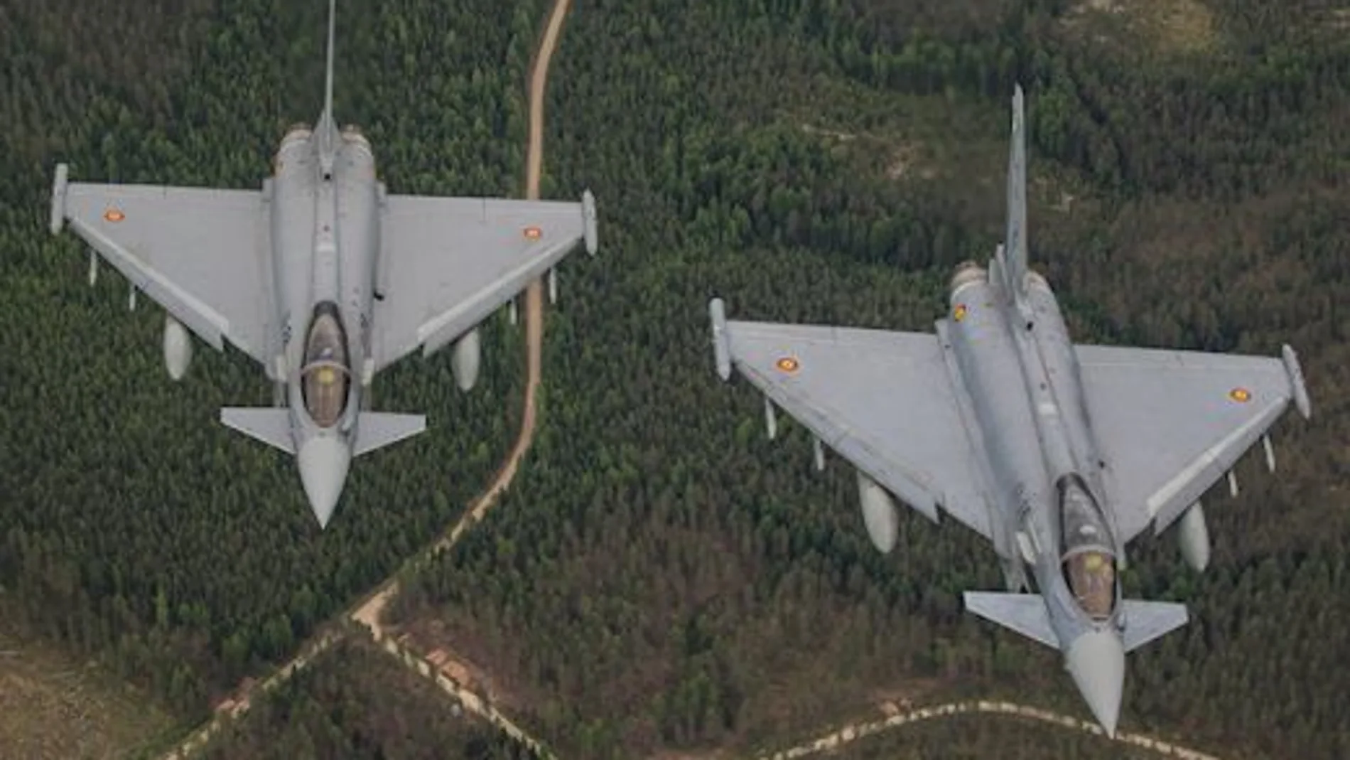 Dos Eurofighter españoles en la misión de la OTAN en el Baltico.