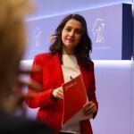 21/01/2020 Madrid. Rueda de prensa de Inés Arrimadas en el Congreso.