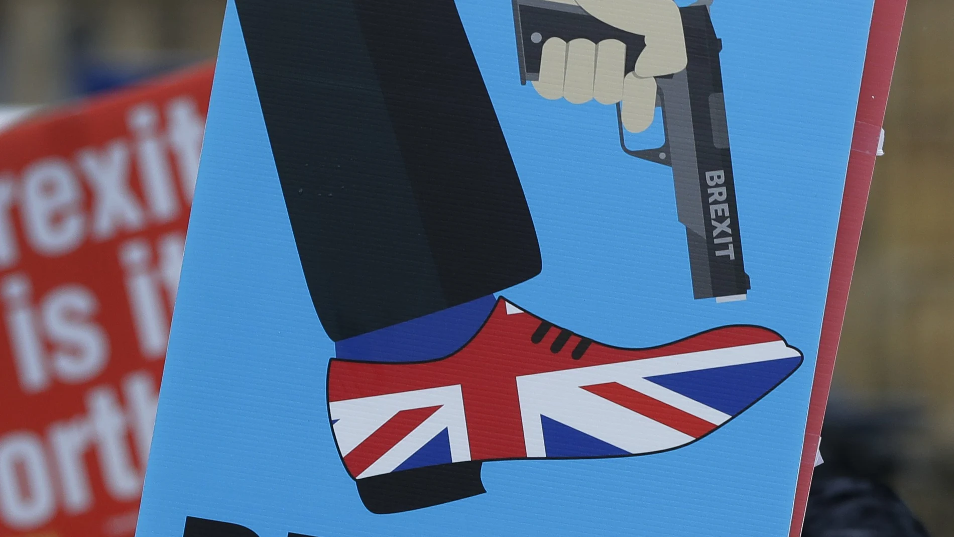 Cartel en una manifestación contra el Brexit