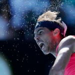 Nadal, durante su partido de tercera ronda en Australia
