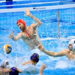 Imagen de la final del Europeo de Waterpolo, entre Hungría y España
