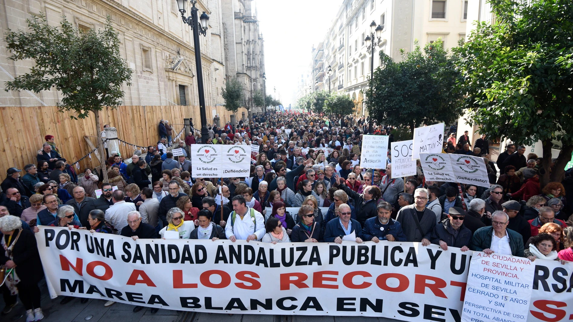 Arranque de la manifestación en Sevilla, que transcurrió por el centro de la capital