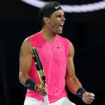 Rafa celebra la victoria ante Kyrgios en cuarta ronda del Open de Australia27/01/2020 ONLY FOR USE IN SPAIN