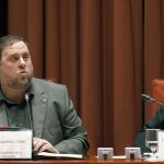 Imagen de archivo del ex vicepresidente de la Generalitat, Oriol Junqueras, durante una comparecencia en Comisión.