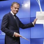 Imagen de Donald Tusk en el Consejo Europeo.