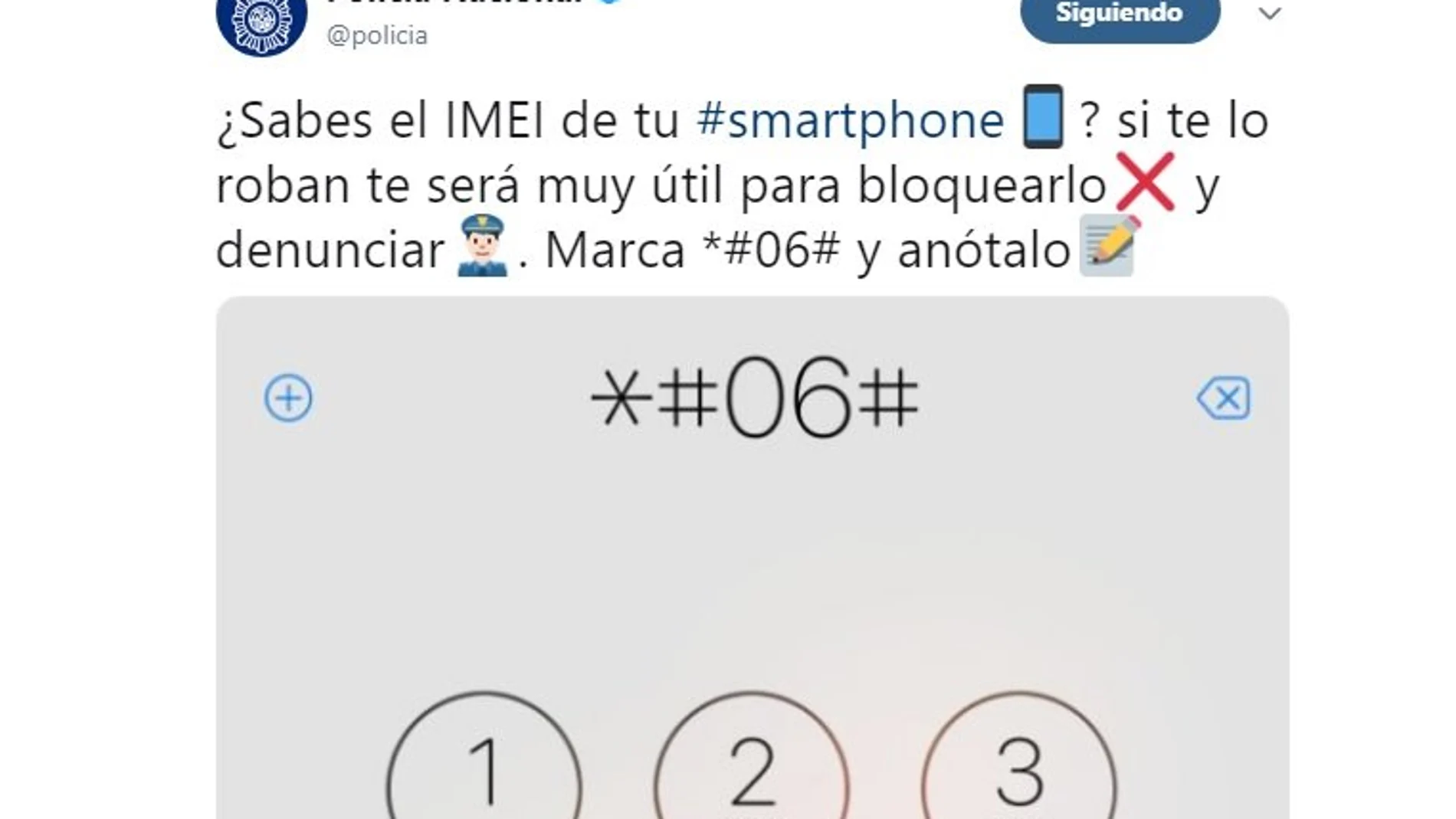 El IMEI es un número es bastante largo, tiene entre 15 y 17 dígitos