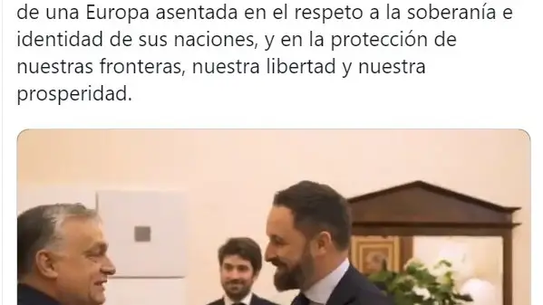 Abascal felicita a Víktor Orbán por romper con el PP Europeo