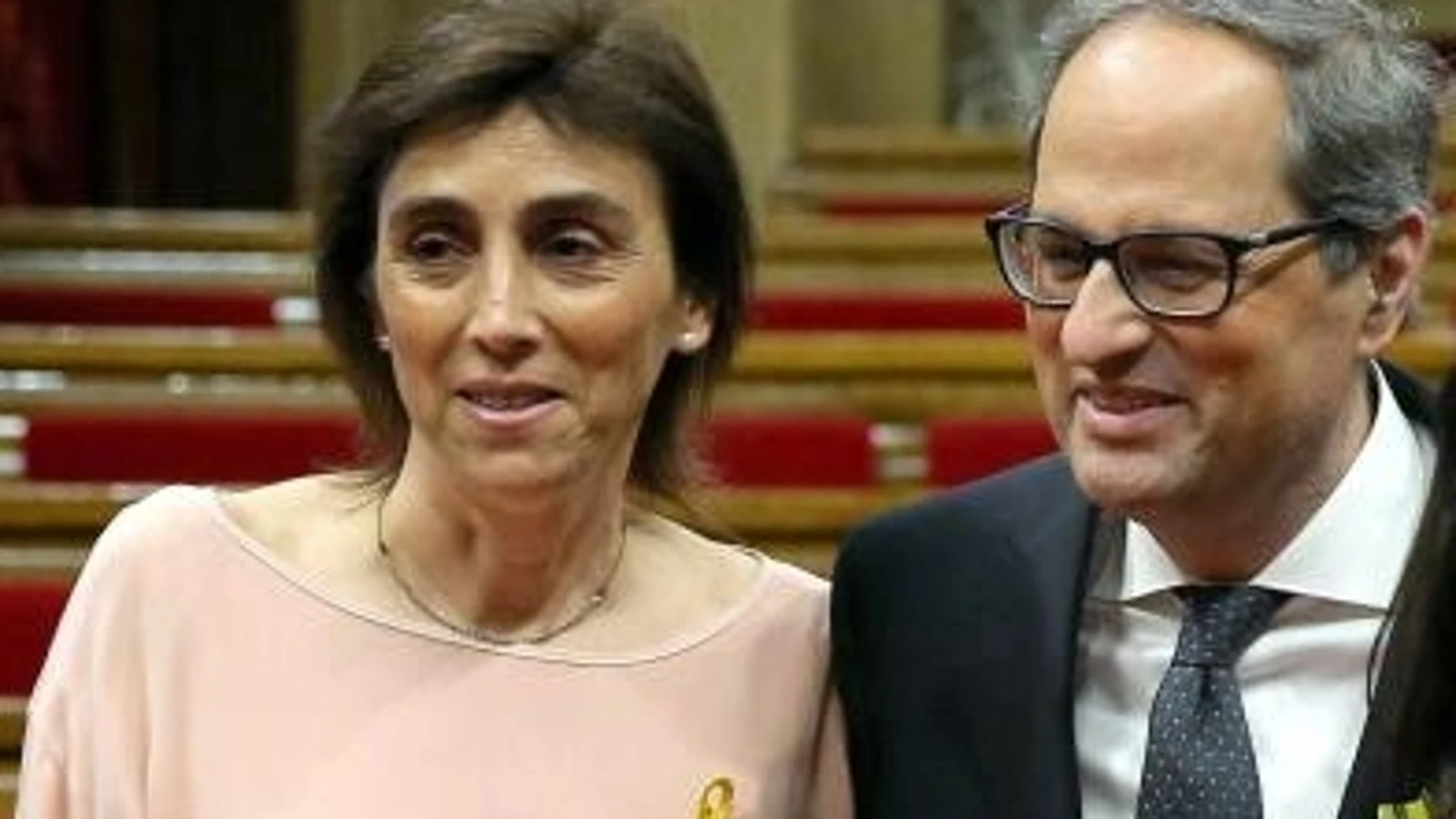 Quim Torra, posa con mujer, Carola Miró