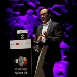GRAF5372. MADRID, 05/02/2020.- El presidente de Efe, Fernando Garea, interviene en el acto celebrado este miércoles en Madrid para conmemorar el 80 aniversario de la Agencia EFE, con la proyección del documental "La Agencia", al que han acudido personalidades del mundo político y empresarial y de la sociedad civil. EFE/Chema Moya