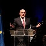 El consejero de Agricultura, Ganadería y Desarrollo Rural de la Junta de Castilla y León, Jesús Julio Carnero García, durante el acto de presentación de Aranda de Duero como Ciudad Europea del Vino