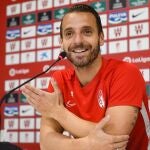 El delantero Roberto Soldado, hoy en una rueda de prensa