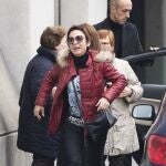 Nuria a su llegada al funeral de Fran Álvarez