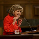 La diputada socialista y exministra de Sanidad, Consumo y Bienestar Social, María Luisa Carcedo, interviene desde la tribuna en defensa de la proposición de Ley de despenalización de la Eutanasia