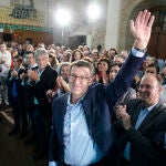 Feijóo oficializó ayer su candidatura a las autonómicas del 5 de abril en un hotel de Santiago, el mismo donde anunció su primera candidatura. Álvaro Ballesteros / Europa Press