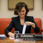 Comparecencia en la Comisión Constitucional del Congreso de los Diputados de la Vicepresidenta Primera del Gobierno y Ministra de la Presidencia, Relaciones con las Cortes y Memoria Democratica, Carmen Calvo para informar sobre las líneas generales de la política de su Departamento.