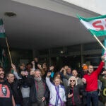 Imagen del juicio al que se enfrentaron los 20 sindicalistas del SAT, entre los que se encuentra el propio portavoz nacional, Óscar Reina