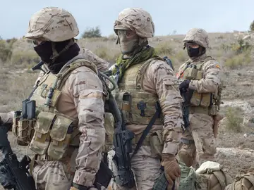 Imagen de archivo de los "boinas verdes" del Ejército español Imagen de archivo de los "boinas verdes" del Ejército español