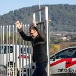 El líder de Òmnium, Jordi Cuixart, llega a su empresa en su primer día de permiso para trabajar