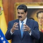 El presidente de Venezuela, Nicolás Maduro, ofrece una rueda de prensa este viernes, en Caracas
