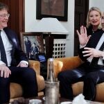 El presidente de la Generalitat valenciana, Ximo Puig, en su entrevista con el presidente del Gobierno de Marruecos durante el viaje que inicio ayer al país alauita encabezando una misión comercial valenciana