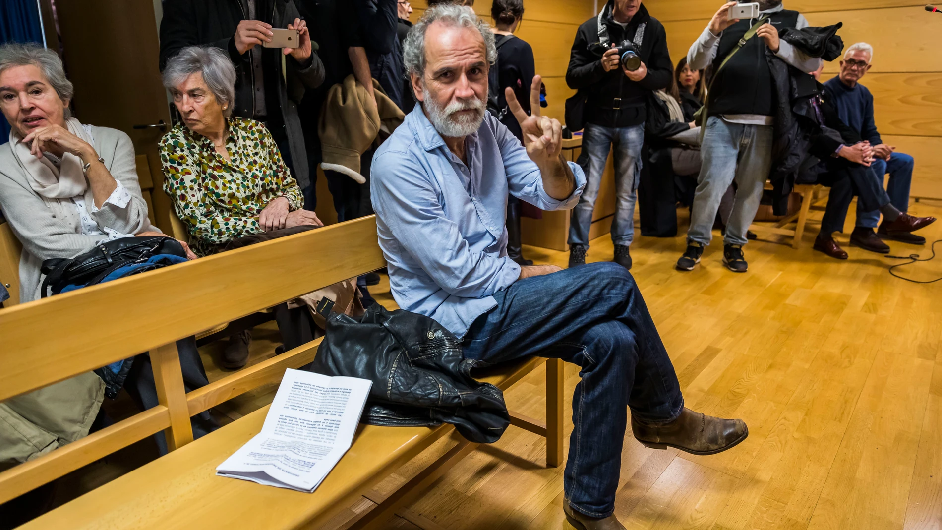El actor Willy Toledo, durante el juicio por un delito de ofensa a los sentimientos religiosos y otro de obstrucción a la justicia