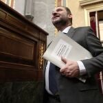El ministro de Transportes, Movilidad y Agenda Urbana, José Luis Ábalos, a su llegada a una sesión de control al Gobierno en el Congreso de los Diputado