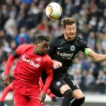 Imagen de Patson Daka en su último encuentro de Europa League