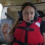 Rocío Flores, antes de tirarse desde el helicóptero