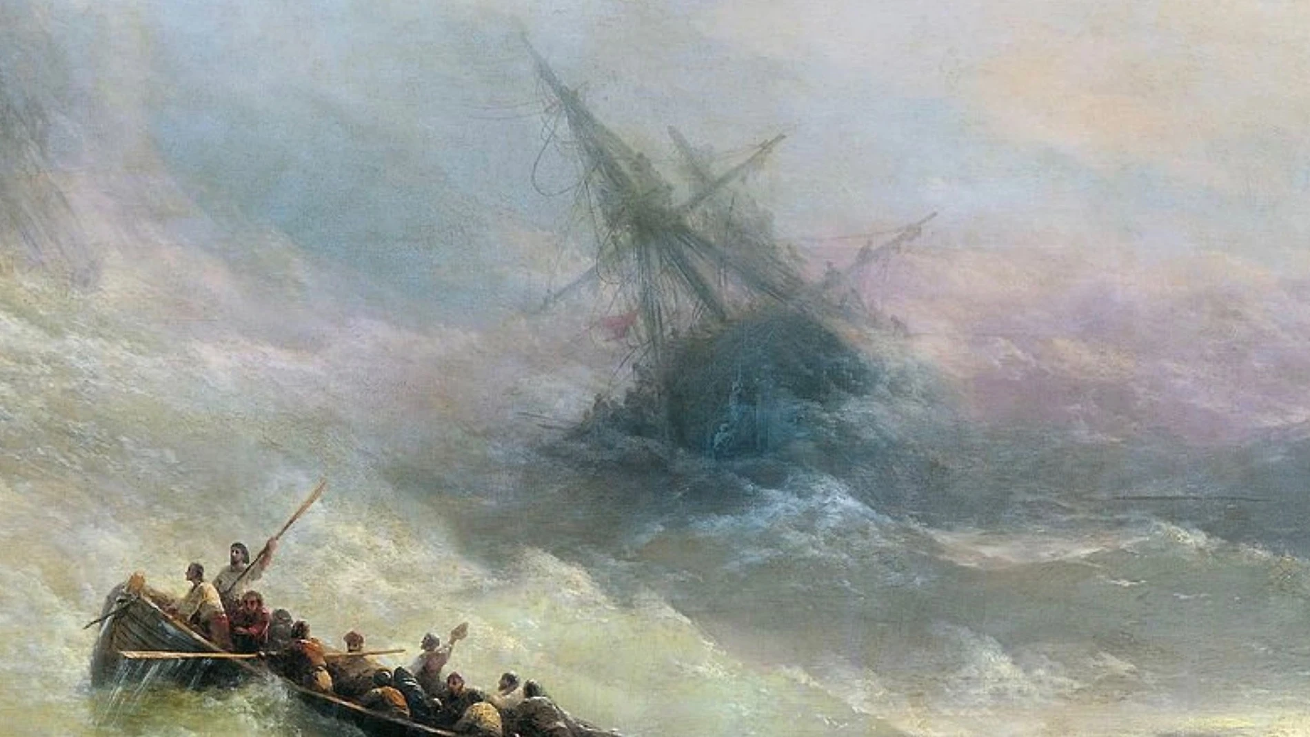 Óleo del pintor ruso Iván Aivazovsky pintado en 1875